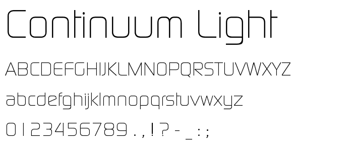 Continuum Light font